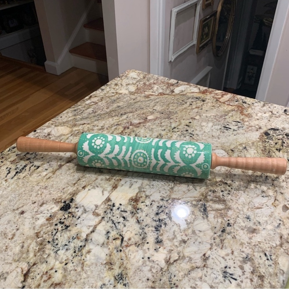 Anthropologie Ceramic Rolling Pin Like New!